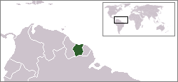 Location of Suriname