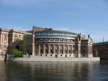 The Riksdag from outside.