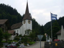A church in Fischenthal, a village in the canton of Zürich