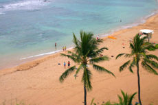 A view from above of Waikiki Beach