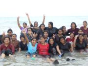 Girls Having Fun At Messila Beach, Kuwait