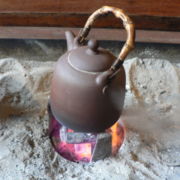Taiwanese tea kettle over hot coals