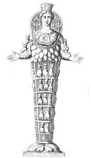 Artemis of Ephesus: an 18th-century engraving of a Roman marble copy of a Greek original