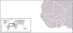 Location of The Gambia