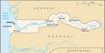 Map of The Gambia.