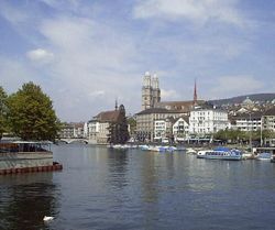 General view showing Grossmünster church.