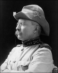 Roosevelt left his civilian Navy post to form the famous "Rough Riders" Regiment