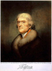 Painting of Jefferson by Rembrandt Peale (1805)