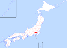 Map of Japan with Tokyo highlighted