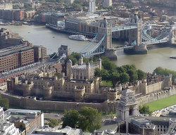 The Tower of London viewed from the Swiss Re Tower