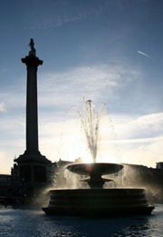 Trafalgar Square viewed from the northeast corner.