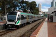 An electric Transperth train at Mclver, Perth, Western Australia