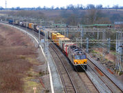 An electric container freight train