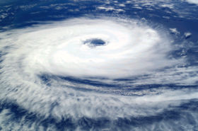 Cyclone Catarina, a rare South Atlantic tropical cyclone viewed from the International Space Station on March 26, 2004