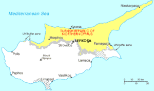 Detailed map of Northern Cyprus