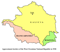 Map of the West Ukrainian People's Republic.