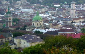 Panorama of downtown Lviv.