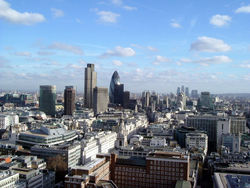 The City of London, the largest financial centre in Europe