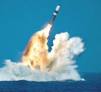 The Royal Navy operates four nuclear submarines armed with the Trident II nuclear missile.