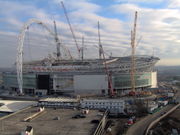 Wembley Stadium when completed will be the largest football stadium in the United Kingdom.