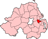 Map highlighting Belfast