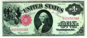 A 1917 era U.S. dollar bill