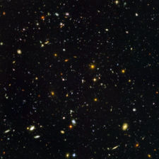 The deepest visible-light image of the cosmos, the Hubble Ultra Deep Field.
