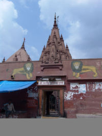 Red coloured Durga Temple