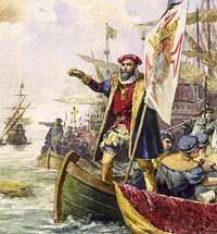 Vasco da Gama lands at Calicut, May 20, 1498