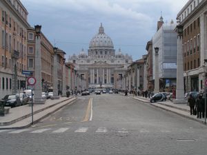 Mussolini demolished a spina of medieval housing to create an avenue leading into St. Peter's Square.