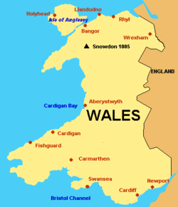 Map of Wales