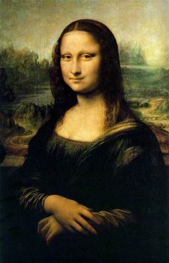 Mona Lisa, Oil on wood panel painting by Leonardo da Vinci.