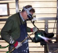 Gas welding a steel armature