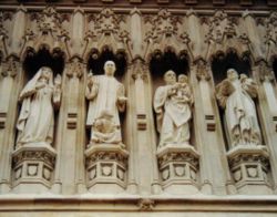 Christian martyrs from across the world are depicted in statues above the Great West Door