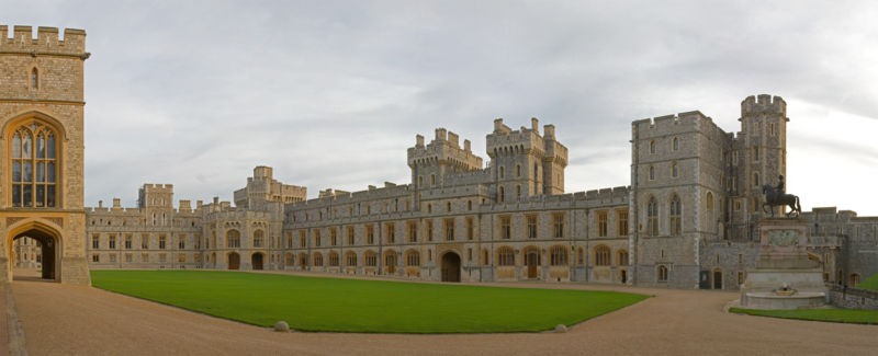 Windsor Castle's Upper Ward—The Quadrangle—not open to tourists.