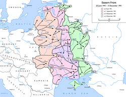 German advances during Operation Barbarossa from June to December 1941.