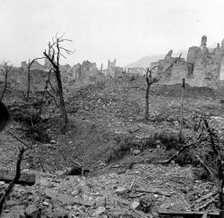 Cassino is destroyed after heavy bombardment