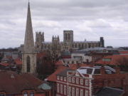 A panoramic view of York as it seen from the top of Cliffords tower