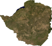 Satellite image of Zimbabwe, generated from raster graphics data supplied by The Map Library