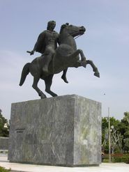 The statue of Alexander the Great in Thessaloniki sea front.