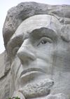 Lincoln's likeness on Mt. Rushmore.