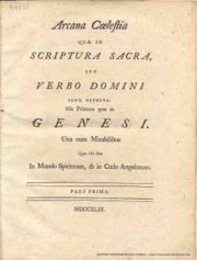 Arcana Caelestia, first edition (1749), title page