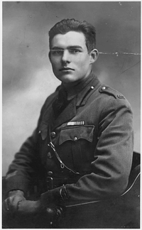 A young Hemingway in his World War I uniform