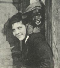 Gordon Griffith (bottom) and Florence Morrison (top) in a detail of a publicity picture for the 1922 film, Penrod. 