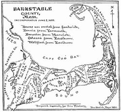 A map of Barnstable County, Massachusetts dated 1890.