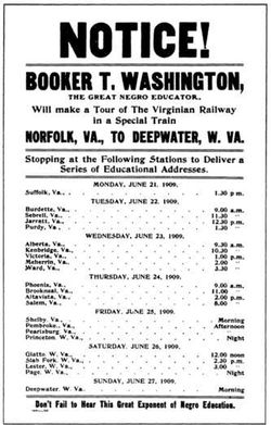 Handbill from 1909 Tour of southern Virginia and West Virginia
