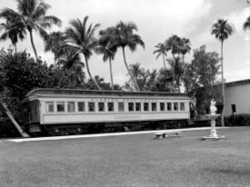 Henry Flagler's private railcar "Rambler" is located on the grounds of the Flagler Museum in Palm Beach, Florida. photo from Florida Photographic Collection