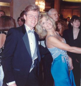 Jane Fonda in the lobby of the theater immediately after the conclusion of the telecast of the 62nd Academy Awards (Jane is holding Ted Turner's arm), March 26, 1990, photo by Alan Light