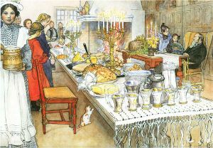 Carl Larsson, The Christmas Eve, watercolor, (1904-1905).