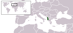 Location of Albania